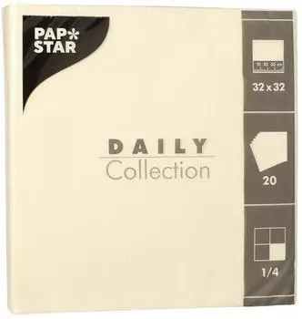Papstar Servietten DAILY Collection 1/4-Falz 32 cm x 32 cm champagner