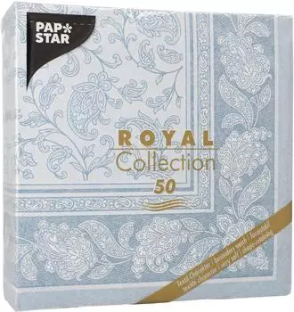 Papstar Servietten ROYAL Collection 1/4-Falz 40 cm x 40 cm arktikblau Ornaments