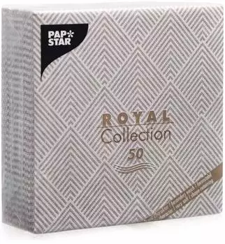 Papstar Servietten ROYAL Collection 1/4-Falz 40 cm x 40 cm braun Elegance