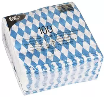 Papstar Servietten, 1-lagig 1/4-Falz 33 cm x 33 cm Bayrisch Blau