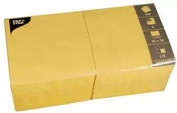 Papstar Servietten, 3-lagig 1/4-Falz 33 cm x 33 cm gelb