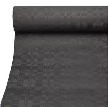 Papstar Papiertischtuch mit Damastprägung 50 m x 1 m schwarz