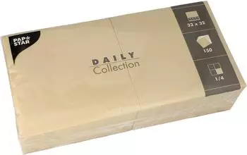 Papstar Servietten DAILY Collection 1/4-Falz 32 cm x 32 cm sand