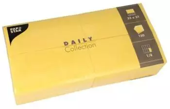 Papstar Servietten DAILY Collection 1/8-Falz 32 cm x 32 cm gelb