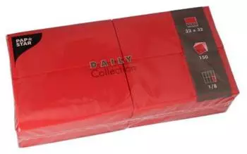 Papstar Servietten DAILY Collection 1/8-Falz 32 cm x 32 cm rot