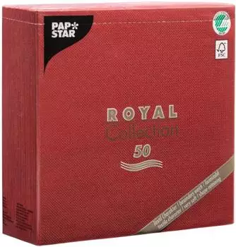Papstar Servietten ROYAL Collection 1/4-Falz 40 cm x 40 cm bordeaux