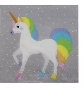 Papstar Servietten, 3-lagig 1/4-Falz 33 cm x 33 cm Unicorn