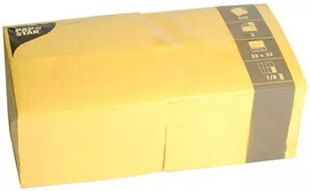 Papstar Servietten, 3-lagig 1/8-Falz 33 cm x 33 cm gelb