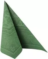 Papstar Royal Collection Servietten Dunkelgr&uuml;n Ornaments 40x40cm 50er 1/4-Falz...