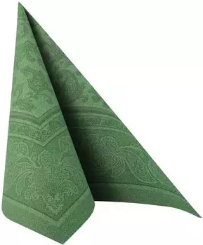 Papstar Servietten ROYAL Collection 1/4-Falz 40 cm x 40 cm dunkelgr&uuml;n Ornaments