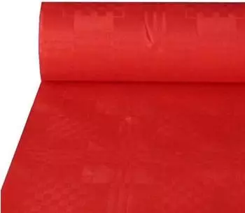 Papstar Papiertischtuch mit Damastprägung 50 m x 1 m rot