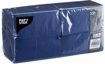 Papstar Servietten, 3-lagig 1/8-Falz 33 cm x 33 cm dunkelblau