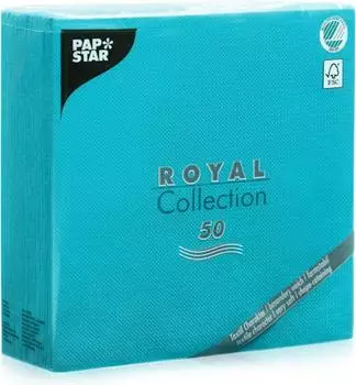 Papstar Servietten ROYAL Collection 1/4-Falz 40 cm x 40 cm t&uuml;rkis