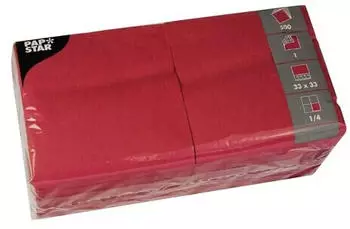 Papstar Servietten, 1-lagig 1/4-Falz 33 cm x 33 cm weinrot