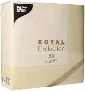 Papstar Servietten ROYAL Collection 1/4-Falz 40 cm x 40 cm champagner Linum