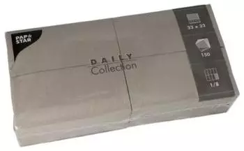 Papstar Servietten DAILY Collection 1/8-Falz 32 cm x 32 cm grau