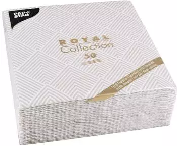 Papstar Servietten ROYAL Collection 1/4-Falz 40 cm x 40 cm grau Elegance