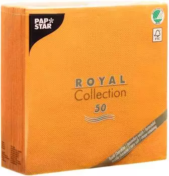 Papstar Servietten ROYAL Collection 1/4-Falz 40 cm x 40 cm orange
