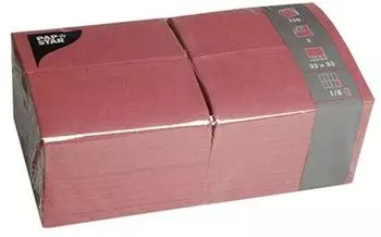 Papstar Servietten, 3-lagig 1/8-Falz 33 cm x 33 cm bordeaux
