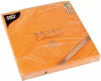 Papstar Servietten ROYAL Collection 1/4-Falz 40 cm x 40 cm orange Ornaments