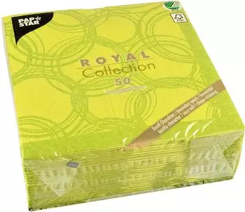 Papstar Servietten ROYAL Collection 1/4-Falz 40 cm x 40 cm limonengrün Bubbles