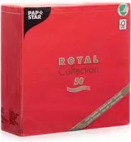Papstar 50 Servietten ROYAL Collection 1/4-Falz 40 cm x 40 cm rot