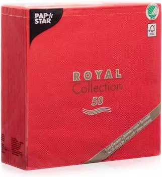 Papstar Servietten ROYAL Collection 1/4-Falz 40 cm x 40 cm rot