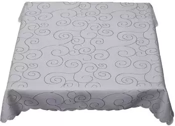 texpot Tischdecke Ranken Schnörkel glänzend fleckabweisend (1-tlg) hellgrau, Rechteckig 130x220 cm