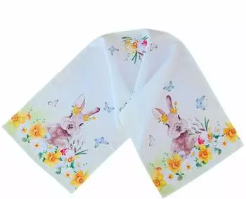 texpot Tischdecke Druck Osterhase und Osterglocken Ostern (1-tlg) Quadratisch 40x140 cm