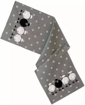 texpot Tischdecke Stickerei schwarzes Schaf Ostern Frühling (1-tlg) Rechteckig 40x140 cm