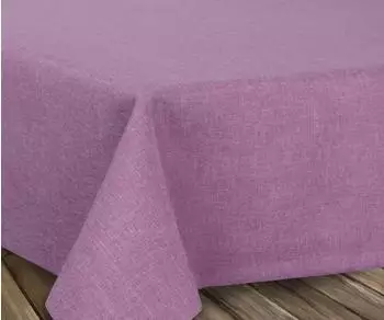 Beautex Fleckenabweisende bügelfreie Tischdecke mit Lotuseffekt, Leinenoptik (1-tlg), Hell-Lila, Rund 180x180 cm