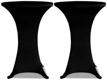 vidaXL Stehtisch-Stretchhusse &Oslash;80cm schwarz, 2er-Set