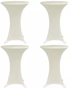 vidaXL Stehtischhussen Stretch &Oslash;60cm Creme, 4er-Set (279074)