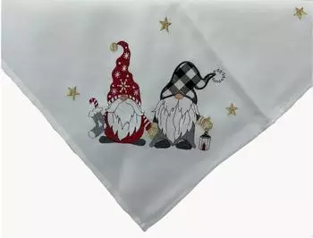 texpot Tischdecke Stickerei Wichtel Winter Weihnachten (1-tlg) Ecru, Rechteckig 40x85 cm