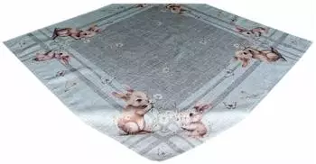 texpot Tischdecke Druck Häschen Blumen Osterhasen Ostern (1-tlg) 85x85 cm