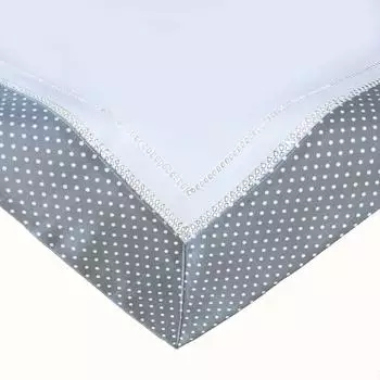 texpot Tischdecke Hohlsaum Leinenoptik Punkte (1-tlg) Quadratisch 85x85 cm