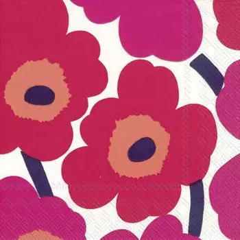 IHR Unikko Papierservietten 3-lagig, rot, 16,5x16,5cm, 20 Stück (L552610)