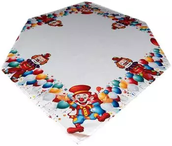 texpot Tischdecke Druck Clowns mit Luftballons (1-tlg) Quadratisch 85x85 cm