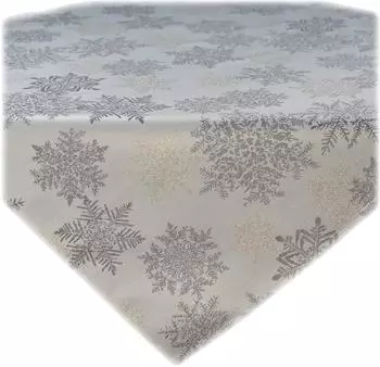 texpot Tischdecke Stickerei Schneeflocken Tischtuch (1-tlg) Quadratisch 85x85 cm