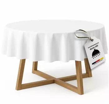 texpot Tischtuch rund Damast weiß (1-tlg) 260x260 cm