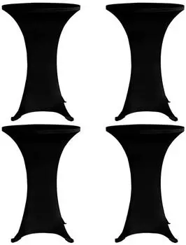 vidaXL Stehtischhusse &Oslash;60cm Schwarz Stretch, 4er-Set