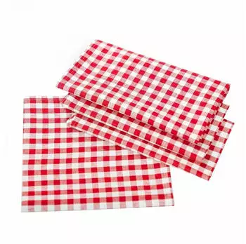texpot Tischdecke kariert Landhausstil Bauernkaro (1-tlg) rot-wei&szlig; kariert, Quadratisch 130x130 cm