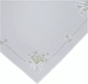 texpot Tischdecke Stickerei Maiglöckchen Frühling Deko (1-tlg) Quadratisch 85x85 cm