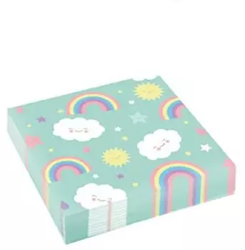 Amscan Rainbow & Cloud Servietten 33x33cm, 20 St&uuml;ck (9904302)