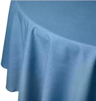 Homescapes Tischdecke rund 178cm, 100% Baumwolle, blau (800001047408)