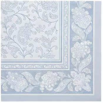 Papstar Royal Collection Servietten "Ornaments" arktikblau 40x40cm, 1/4-Falz, 160 St&uuml;ck (37355)
