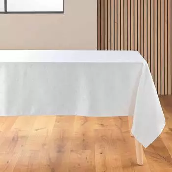 Douceur d'Int&eacute;rieur Tischdecke Jacquard "Yarn" 140x250cm wei&szlig;/silber (1723333)