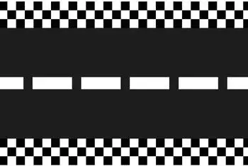 PartyDeco Tischl&auml;ufer Rennstrecke-Motiv, Vlies, schwarz/wei&szlig;, 40x500cm (BF4)