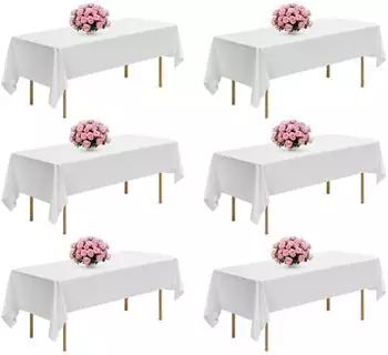 VEVOR Tischdecke Polyester weiß 1524x2591mm, 6er-Set