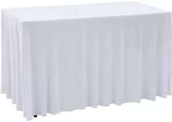 vidaXL Stretch Tischhusse wei&szlig; 243x76x74cm, 2er-Set (133586)